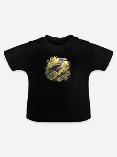 Spottdrosseln Spottdrossel - Baby Bio-T-Shirt mit Rundhals - Schwarz