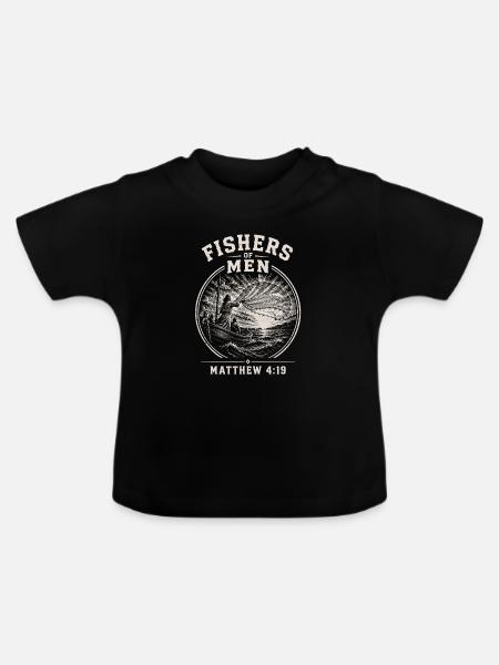 Fischer der Männer - Baby Bio-T-Shirt mit Rundhals - Schwarz