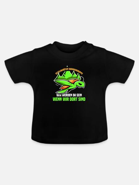 Schildkörten Wandergruppe Wander Bergsteiger - Baby Bio-T-Shirt mit Rundhals - Schwarz