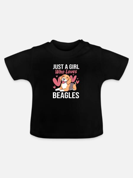 Beagle Mama Mutter Hundemama - Baby Bio-T-Shirt mit Rundhals - Schwarz