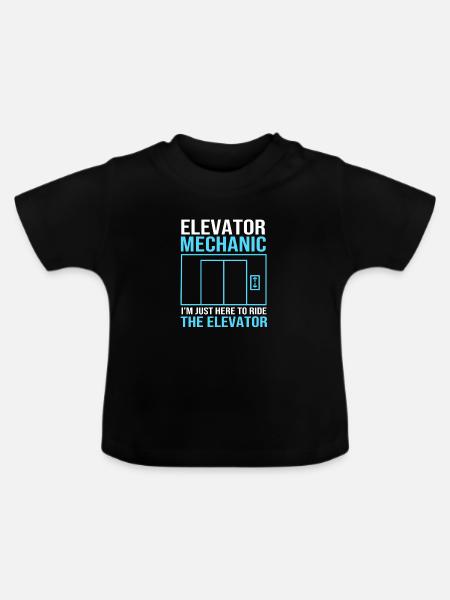 Aufzug - Baby Bio-T-Shirt mit Rundhals - Schwarz