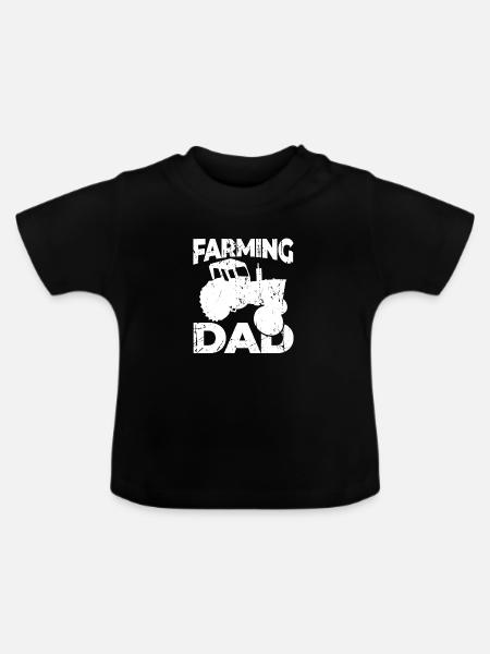 Farming Dad - Baby Bio-T-Shirt mit Rundhals - Schwarz