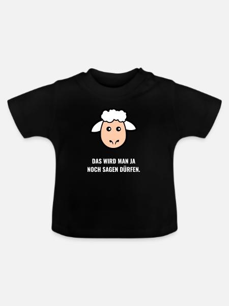 Schaf Meme NochSagenDürfen - Baby Bio-T-Shirt mit Rundhals - Schwarz