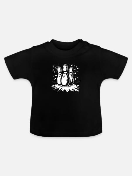 Bowling Pins - Baby Bio-T-Shirt mit Rundhals - Schwarz