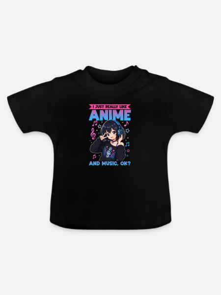 Anime and Music Chibi - Baby Bio-T-Shirt mit Rundhals - Schwarz
