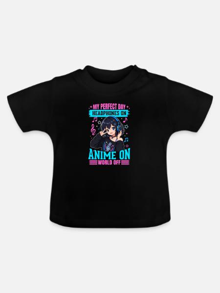 Anime and Music Chibi - Baby Bio-T-Shirt mit Rundhals - Schwarz