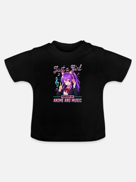 Anime and Music Chibi - Baby Bio-T-Shirt mit Rundhals - Schwarz