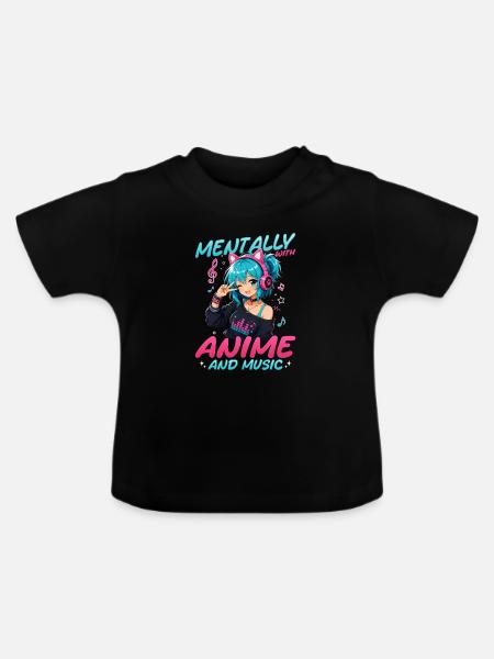 Anime and Music Chibi - Baby Bio-T-Shirt mit Rundhals - Schwarz