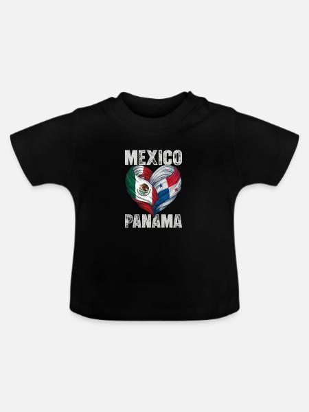 Herz Mexikos und Panamas - Baby Bio-T-Shirt mit Rundhals - Schwarz