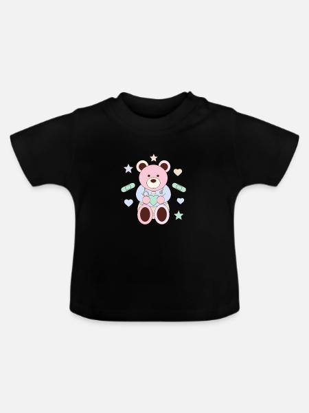 Kleiner Herzheiler - Baby Bio-T-Shirt mit Rundhals - Schwarz