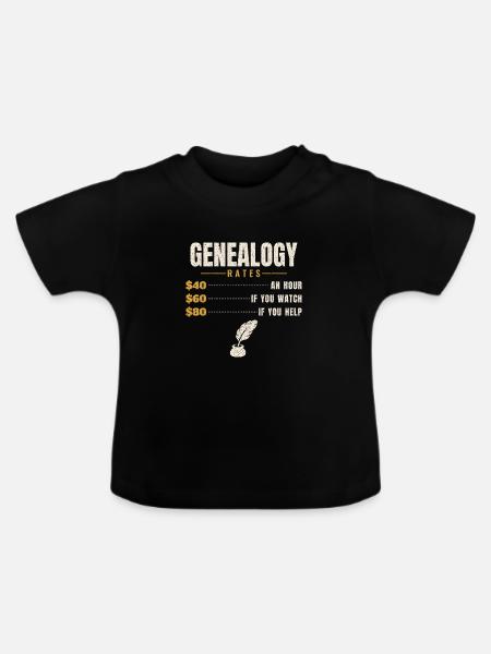 Ahnenforschung Stundensatz Geschenk - Baby Bio-T-Shirt mit Rundhals - Schwarz
