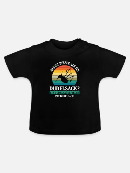 Dudelsackspieler Dudelsack Männer Geschenk - Baby Bio-T-Shirt mit Rundhals - Schwarz