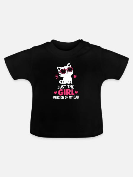 Mädchenversion meines Vaters - Baby Bio-T-Shirt mit Rundhals - Schwarz