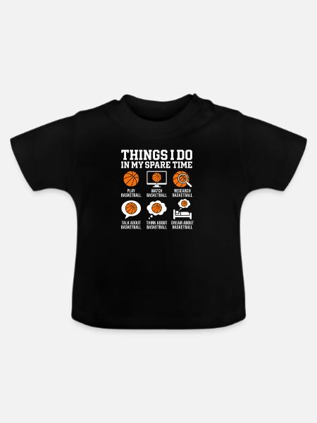 Freizeitroutinen im Basketball - Baby Bio-T-Shirt mit Rundhals - Schwarz