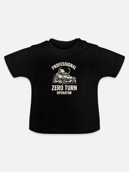 Professioneller Aufsitzmäher Fahrer Gartenbau - Baby Bio-T-Shirt mit Rundhals - Schwarz