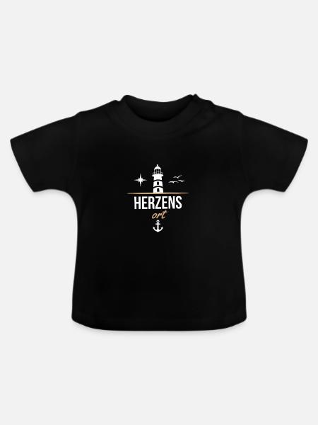 Herzensort - Baby Bio-T-Shirt mit Rundhals - Schwarz