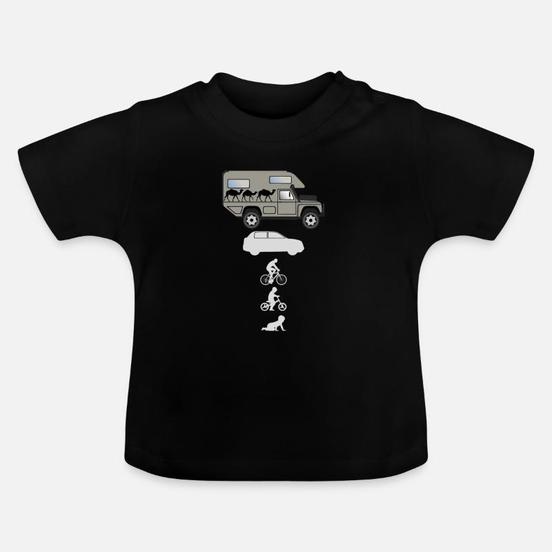 Evolution Offroad Camper - Baby Organic T-Shirt with Round Neck - black