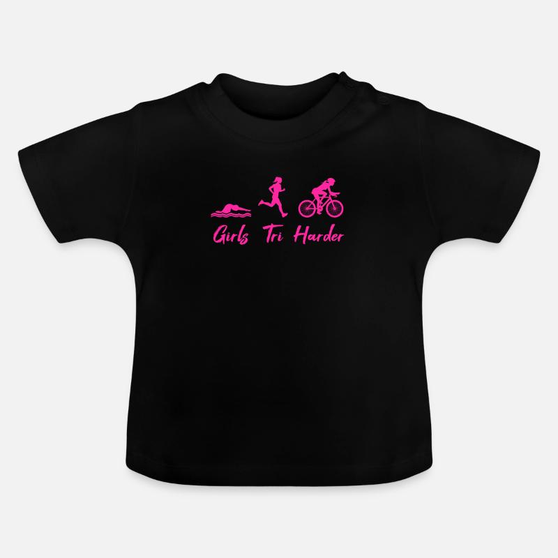 Filles Tri - T-shirt bio col rond Bébé - noir