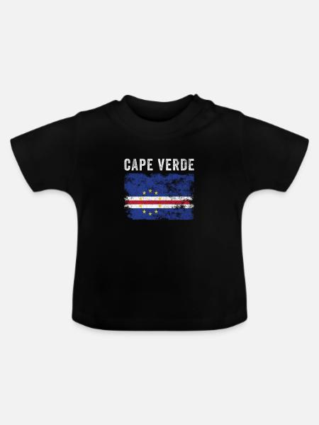 Kapverdische Flagge Distressed - Baby Bio-T-Shirt mit Rundhals - Schwarz