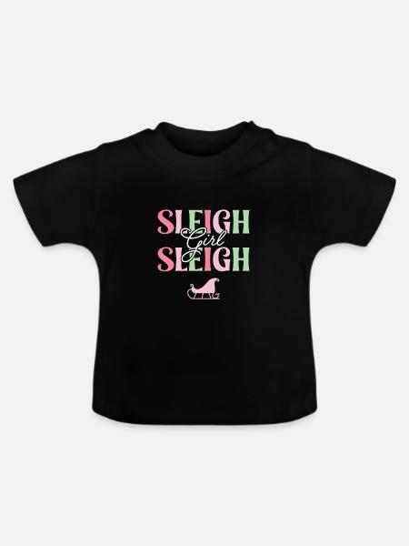 Schlitten Mädchen Schlitten - Baby Bio-T-Shirt mit Rundhals - Schwarz