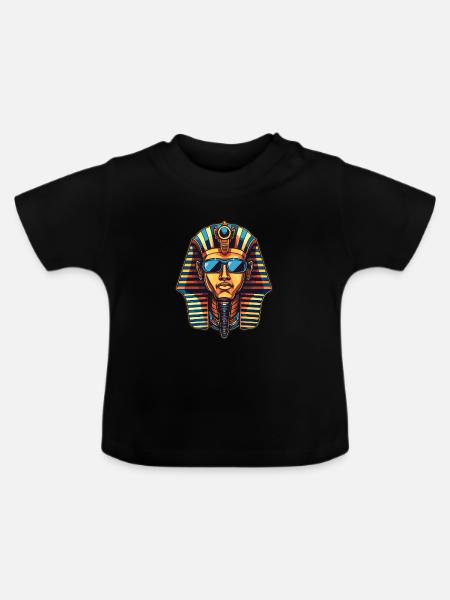 Pharao Totenkopf Cool - Baby Bio-T-Shirt mit Rundhals - Schwarz