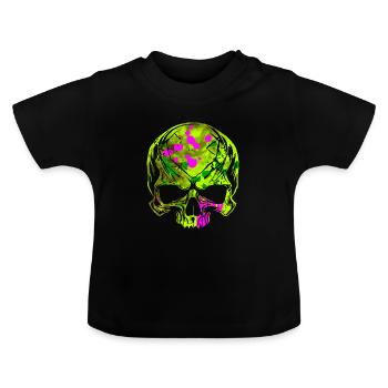 Crâne flagrant - T-shirt bio col rond Bébé - noir - Devant