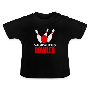 Nachwuchs Bowler Bowling Kind Baby Geschenk - Baby Bio-T-Shirt mit Rundhals - Schwarz - Vorne