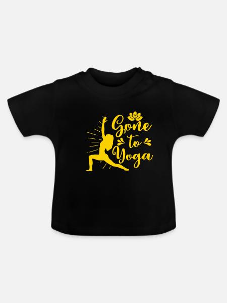 Gone to yoga - Zum Yoga gegangen Yoga T-Shirt - Baby Bio-T-Shirt mit Rundhals - Schwarz
