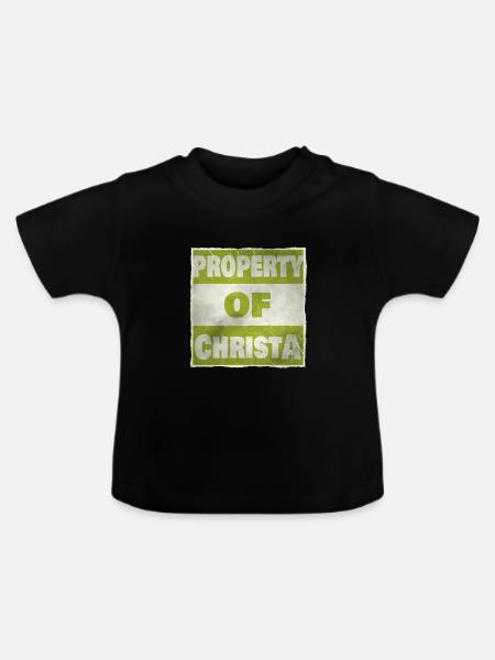 Besitz von Christa - Baby Bio-T-Shirt mit Rundhals - Schwarz