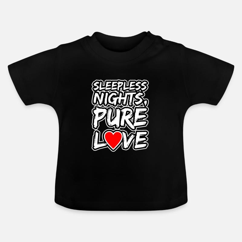 Nuits blanches - T-shirt bio col rond Bébé - noir