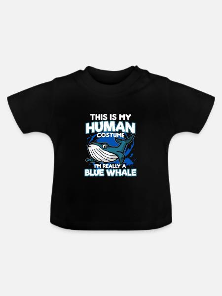 Blauwal - Baby Bio-T-Shirt mit Rundhals - Schwarz