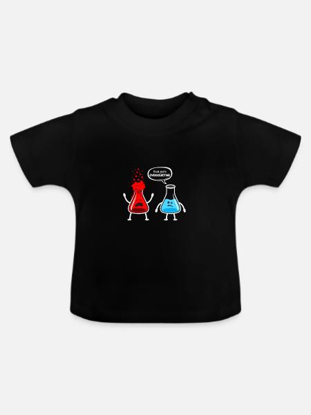 Je pense que tu réagis de manière excessive - conception de chimiste - T-shirt bio col rond Bébé - noir