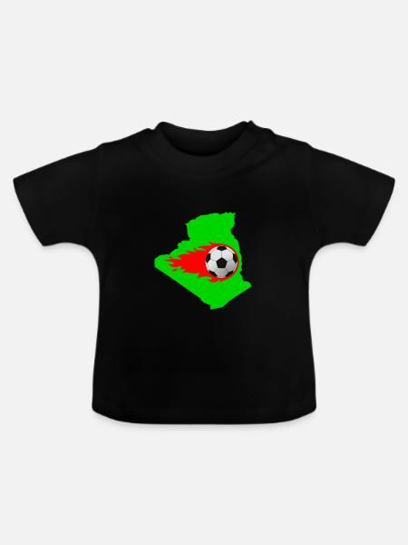 Fußball Algerien - Baby Bio-T-Shirt mit Rundhals - Schwarz