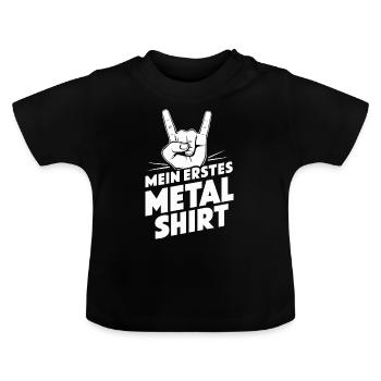 Metal Shirt Hardrock Heavy Metal Jungen Mädchen - Baby Bio-T-Shirt mit Rundhals - Schwarz - Vorne