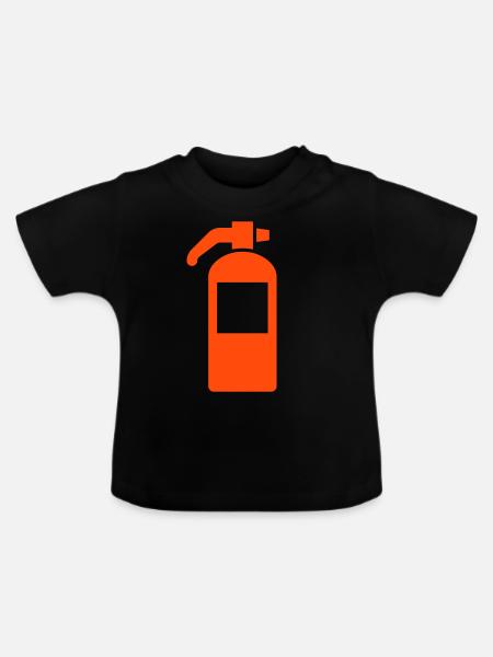 Feuerlöscher, Feuerwehrmann, Feuerwehr - Baby Bio-T-Shirt mit Rundhals - Schwarz