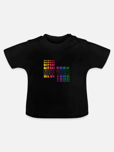 New York - Baby Bio-T-Shirt mit Rundhals - Schwarz