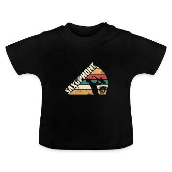 Saxophone Jazz Player - Baby Organic T-Shirt with Round Neck - black - Front
