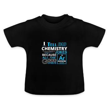 Je raconte des blagues sur la chimie - T-shirt bio col rond Bébé - noir - Devant