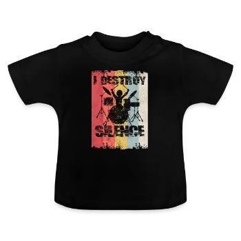 I Destroy Silence - Baby Bio-T-Shirt mit Rundhals - Schwarz - Vorne