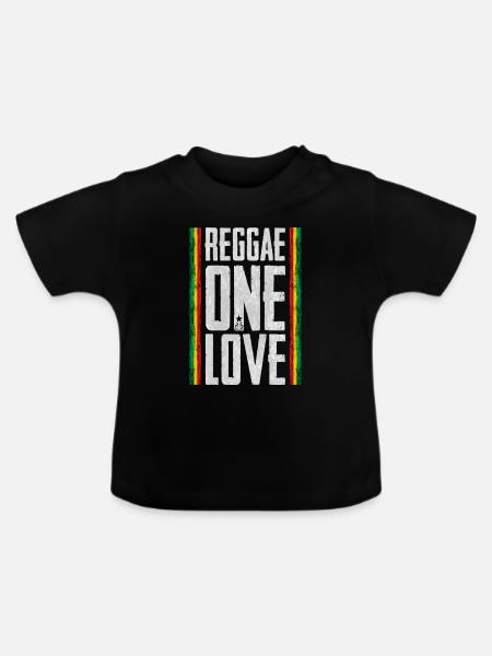 reggae one love - Baby Bio-T-Shirt mit Rundhals - Schwarz