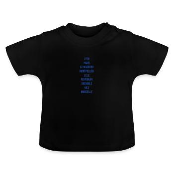 Idée cadeau pour bébé français - T-shirt bio col rond Bébé - noir - Devant