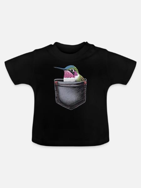 Kolibri - Baby Bio-T-Shirt mit Rundhals - Schwarz