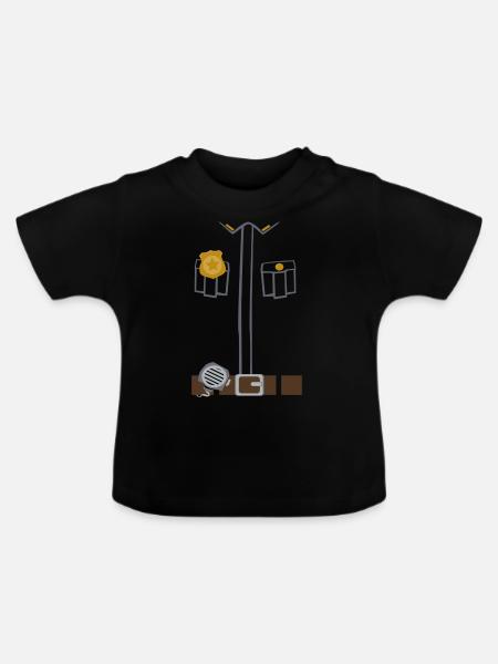 Traje de policía negro - Ekologisk T-shirt med rund hals baby - svart