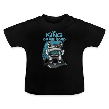323 König der Straße (bei Dunkelheit) - Baby Bio-T-Shirt mit Rundhals - Schwarz - Vorne