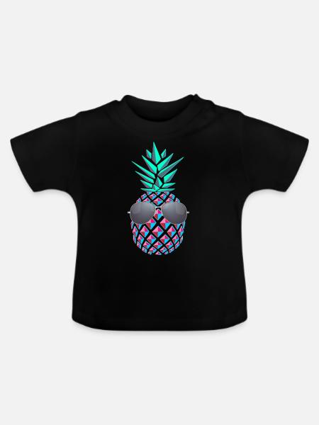 cool ananas - Baby Bio-T-Shirt mit Rundhals - Schwarz