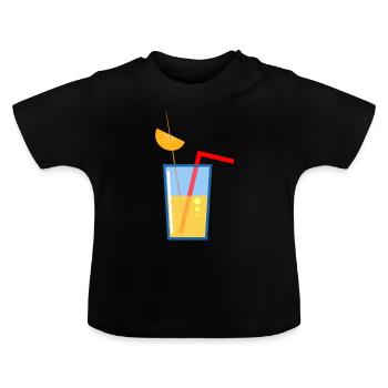 Ein köstliches Glas frisch gepressten Orangensaft - Baby Bio-T-Shirt mit Rundhals - Schwarz - Vorne