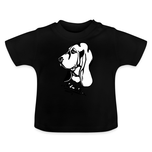 basset BACKGROUND TEXT - Baby Bio-T-Shirt mit Rundhals