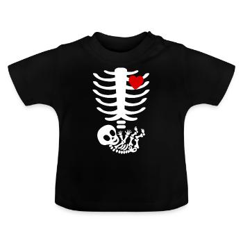 I'm pregnant it's a boy - Baby Organic T-Shirt with Round Neck - black - Front
