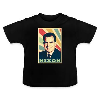 Richard Nixon Vintage Colors - Baby Organic T-Shirt with Round Neck - black - Front