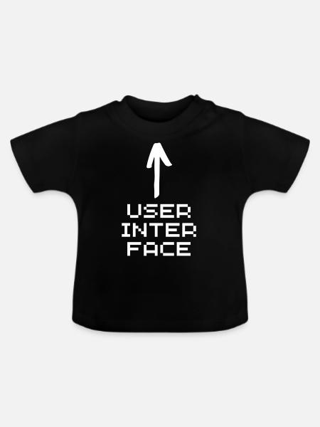 User interface white - Baby Bio-T-Shirt mit Rundhals - Schwarz